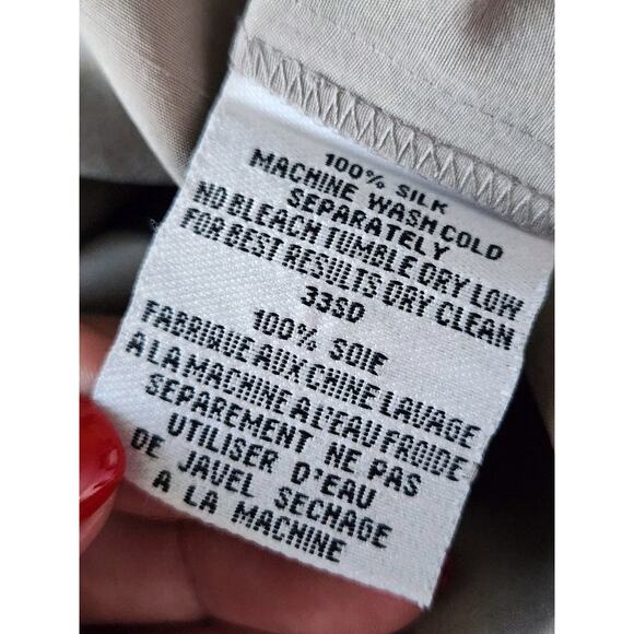 EILEEN FISHER Skirt Raw Silk Midi Straight High Waist Side Zip Gray size PS - Picture 5 of 8